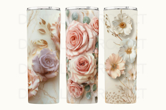 Flowers 20oz Skinny Tumbler PNG, Flowers Tumbler,Floral Wrap Product Image 7