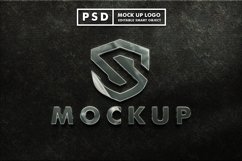 metal 3d realistic Psd logo mockup Product Image 1