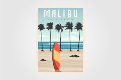 malibu california beach vintage vector illustration design Product Image 1