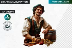 Oktoberfest Clipart, bavarian man, Beer festival, german man Product Image 1