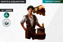 Oktoberfest Clipart, bavarian man, Beer festival, german man Product Image 1