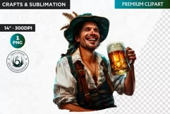Oktoberfest Clipart, bavarian man, Beer festival, german man Product Image 1