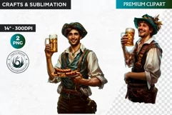 Oktoberfest Clipart, bavarian man, Beer festival, german man Product Image 1