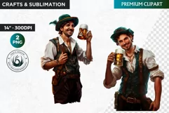 Oktoberfest Clipart, bavarian man, Beer festival, german man Product Image 1