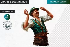 Oktoberfest Clipart, bavarian man, Beer festival, german man Product Image 1