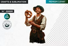 Oktoberfest Clipart, bavarian man, Beer festival, german man Product Image 1