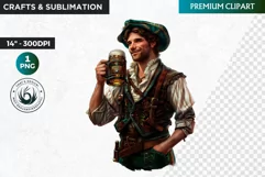Oktoberfest Clipart, bavarian man, Beer festival, german man Product Image 1