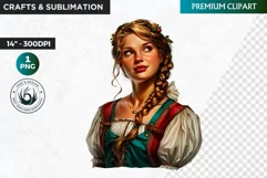 Oktoberfest Clipart, Beer maid, Bavarian woman, German girl Product Image 1