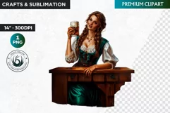 Oktoberfest Clipart, Beer maid, Bavarian woman, German girl Product Image 1