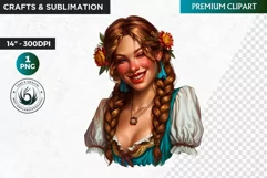 Oktoberfest Clipart, Beer maid, Bavarian woman, German girl Product Image 1