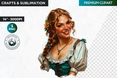 Oktoberfest Clipart, Beer maid, Bavarian woman, German girl Product Image 1