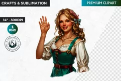 Oktoberfest Clipart, Beer maid, Bavarian woman, German girl Product Image 1