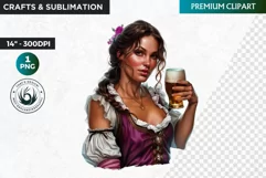 Oktoberfest Clipart, Beer maid, Bavarian woman, German girl Product Image 1