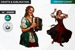 Oktoberfest Clipart, Beer maid, Bavarian woman, German girl Product Image 1