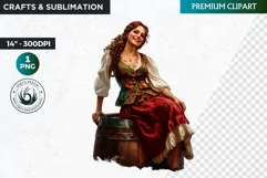 Oktoberfest Clipart, Beer maid, Bavarian woman, German girl Product Image 1