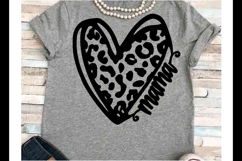 Mama SVG DXF JPEG Silhouette Cameo Cricut Mom leopard heart Product Image 1