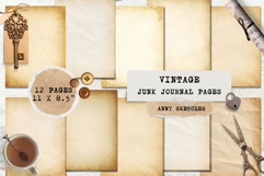 12 Vintage Paper Texture Pack Aged Backgrounds Junk Journal Product Image 1
