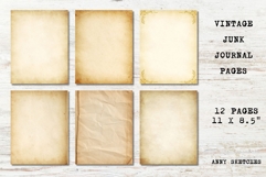 12 Vintage Paper Texture Pack Aged Backgrounds Junk Journal Product Image 3