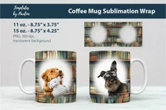Bookshelf Photo Mug Wrap for Cricut Mug Sublimation