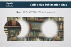 Bookshelf Photo Mug Wrap for Cricut Mug Sublimation