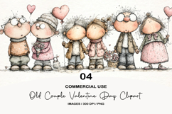 Old Couple Valentine Day Clipart Product Image 1
