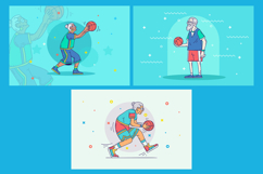 Active Senior Basketball Cartoon Illustrations Product Image 1