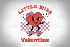 Little Miss Valentine - Cute Heart on Skateboard Design Product Image 1