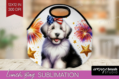 Old English Sheepdog Dog Lunch Bag Patriotic Dog Lunch Bug Product Image 1