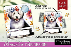 Old English Sheepdog Dog Money Card PNG 4th of July Money Product Image 1