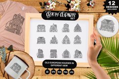 Old European Houses In Different View Clipart Set Product Image 1