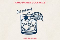 Hand Drawn Cocktail BUNDLE Line Art SVG | Vintage Drink PNG Product Image 17