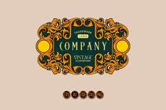 Old fashioned badge with vintage engraved ornamental pattern Product Image 1