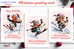 Christmas card templates Old lady Grandma, holiday wishes Product Image 1