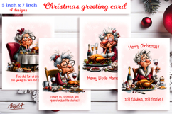 Christmas card printable Old lady Grandma holiday wishes PNG Product Image 11
