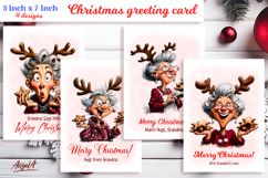 Christmas card templates Old lady Grandma, holiday wishes Product Image 1