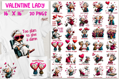 Funny Valentine Bundle Anti valentine elderly lady clipart Product Image 1