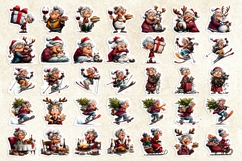 Christmas Stickers Bundle Funny elderly old lady Humor PNG Product Image 3