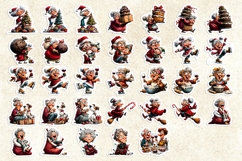 Christmas Stickers Bundle Funny elderly old lady Humor PNG Product Image 5