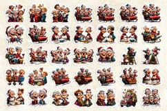 Christmas Stickers Bundle Funny elderly old lady Humor PNG Product Image 8