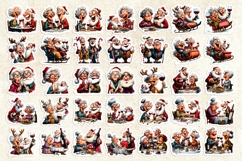 Christmas Stickers Bundle Funny elderly old lady Humor PNG Product Image 2