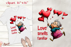 Single Valentine elderly lady Cupid clipart Sarcastic Quote Product Image 1