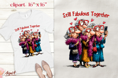 Valentine Funny Elderly ladies Friendship clipart quote Product Image 1