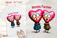 Elderly ladies friend Funny quote Valentine clipart png Product Image 1