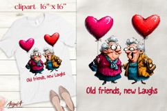 Elderly ladies friend Funny quote Friendship clipart png Product Image 1