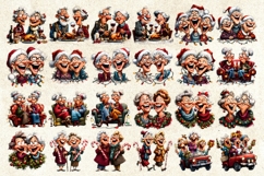 Christmas elderly old lady with friends clipart bundle Humor Product Image 2
