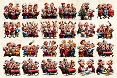 Christmas elderly old lady with friends clipart bundle Humor Product Image 4