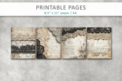 antique paper junk journal pages, lace paper Product Image 2