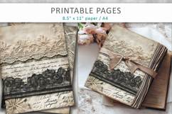 antique paper junk journal pages, lace paper Product Image 3