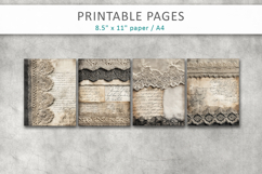 lace paper junk journal pages, scrapbook paper Product Image 2