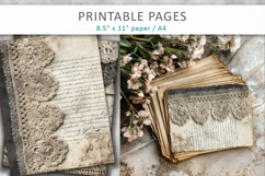 lace paper junk journal pages, scrapbook paper Product Image 4